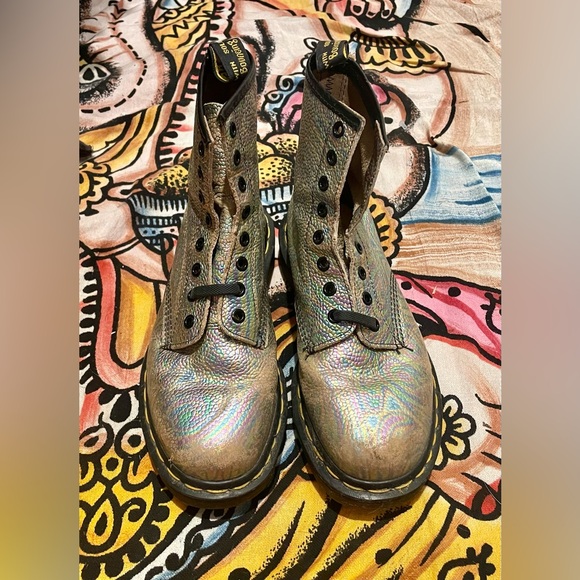 ✨RARE✨Dr Martens psychedelic coating vintage Made in England UK 5 EU 7 💀🐦⬛ - Picture 3 of 6